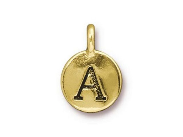TierraCast Gold Plated A Letter Charm (Each)