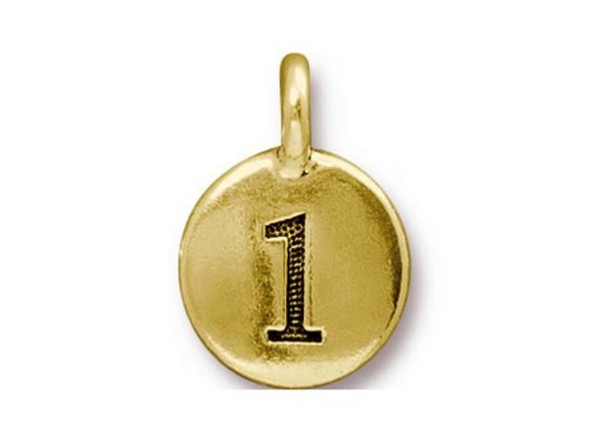 TierraCast Gold Plated 1 Number Charm (Each)