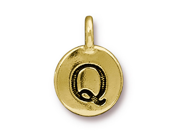TierraCast Gold Plated Q Letter Charm (Each)
