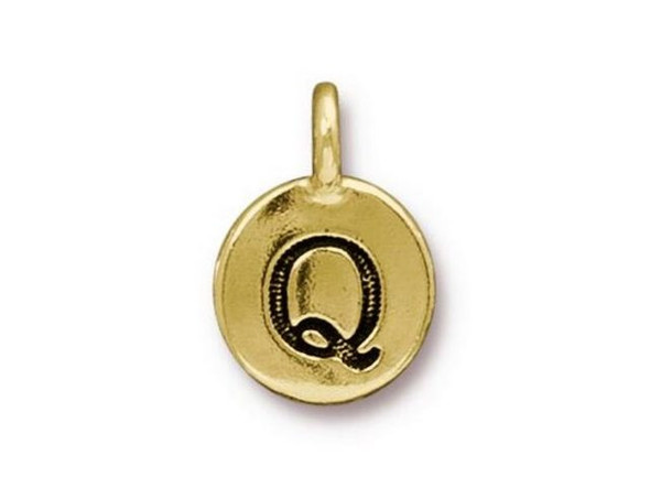 TierraCast Gold Plated Q Letter Charm (Each)