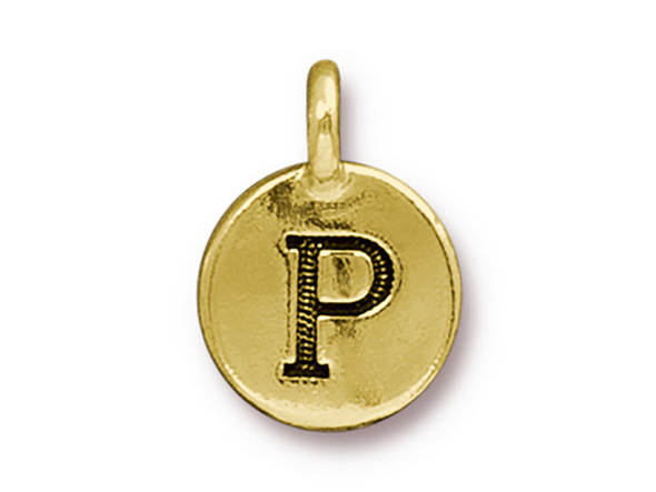 TierraCast Gold Plated P Letter Charm (Each)
