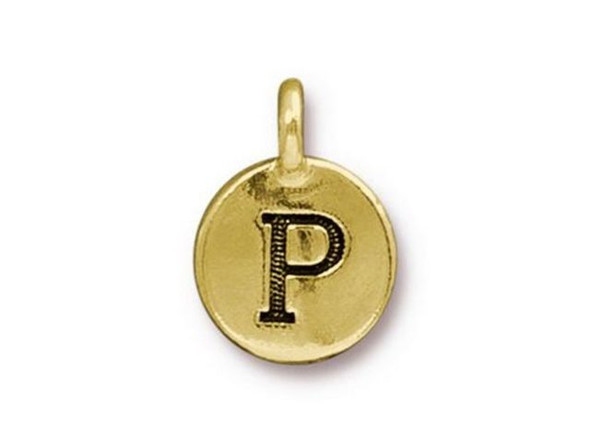 TierraCast Gold Plated P Letter Charm (Each)