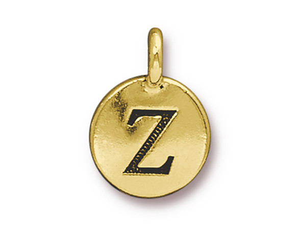 TierraCast Gold Plated Z Letter Charm (Each)