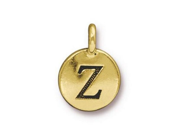 TierraCast Gold Plated Z Letter Charm (Each)