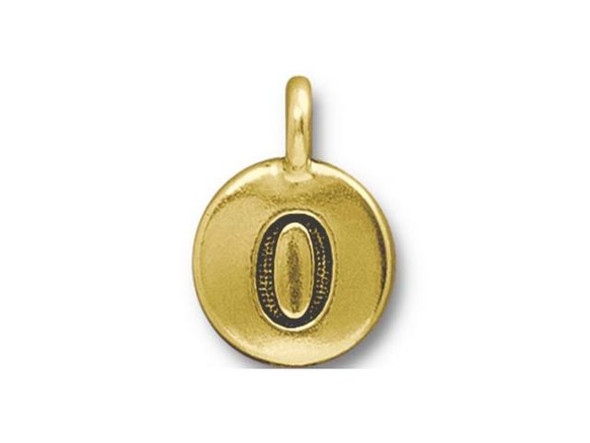 TierraCast Gold Plated 0 Number Charm (Each)