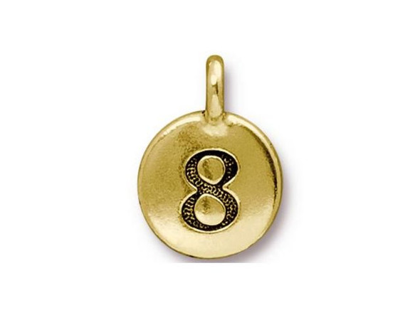 TierraCast Gold Plated 8 Number Charm (Each)