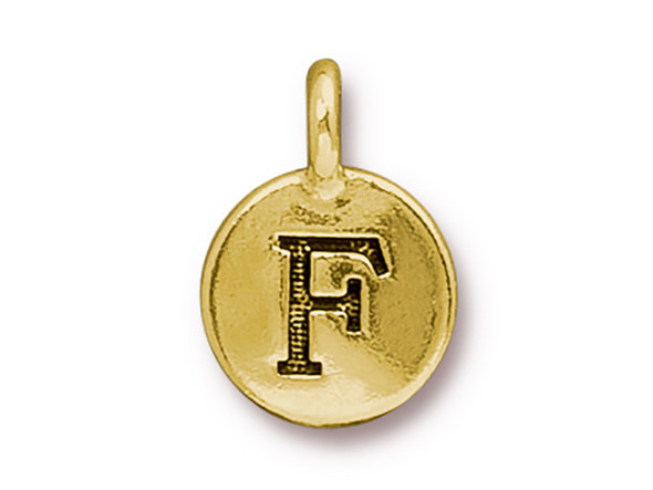 TierraCast Gold Plated F Letter Charm (Each)
