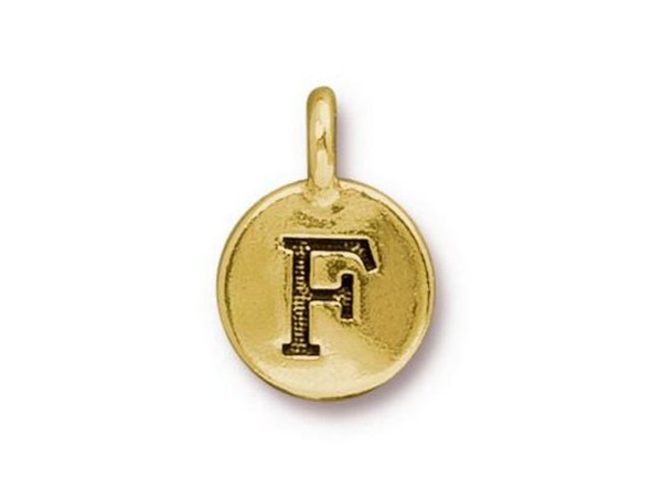 TierraCast Gold Plated F Letter Charm (Each)