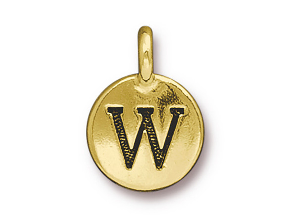 TierraCast Gold Plated W Letter Charm (Each)
