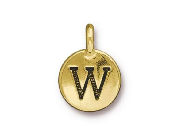 TierraCast Gold Plated W Letter Charm (Each)
