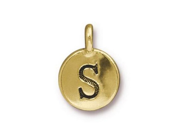 TierraCast Gold Plated S Letter Charm (Each)