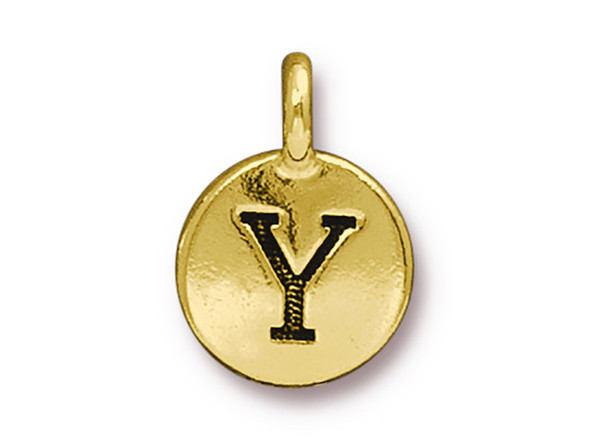 TierraCast Gold Plated Y Letter Charm (Each)