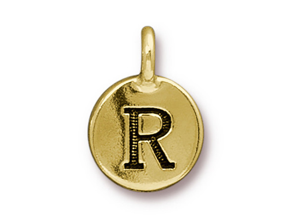 TierraCast Gold Plated R Letter Charm (Each)