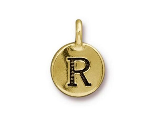 TierraCast Gold Plated R Letter Charm (Each)