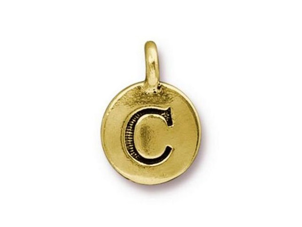 TierraCast Gold Plated C Letter Charm (Each)