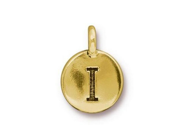 TierraCast Gold Plated I Letter Charm (each)