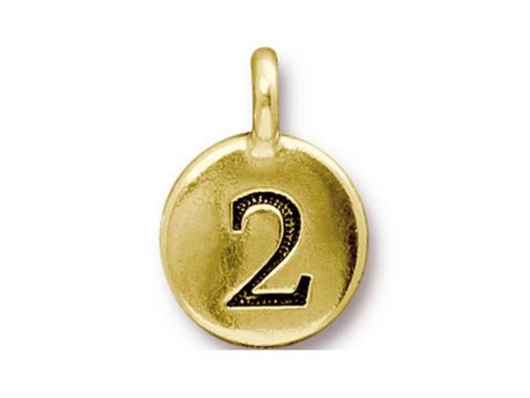TierraCast Gold Plated 2 Number Charm (Each)