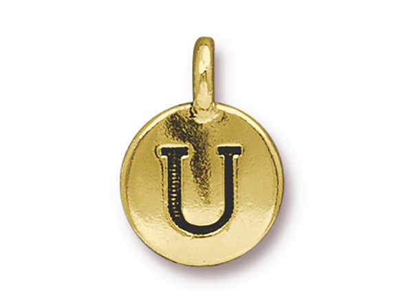 TierraCast Gold Plated U Letter Charm (Each)