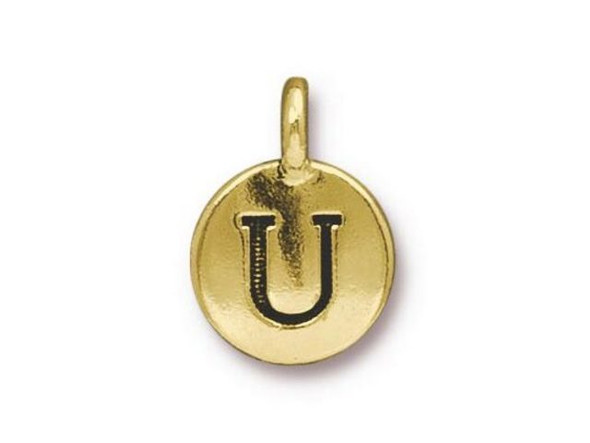 TierraCast Gold Plated U Letter Charm (Each)