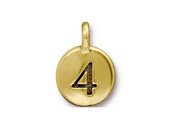 TierraCast Gold Plated 4 Number Charm (Each)