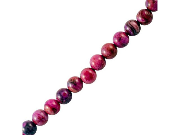 Pink Crazy Lace Agate Gemstone Beads, 6mm Round (strand)