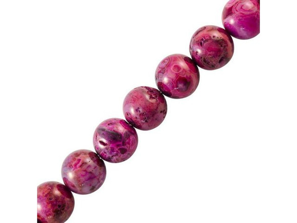 Pink Crazy Lace Agate Gemstone Beads, 10mm Round (strand)