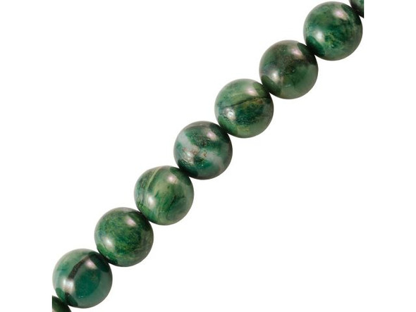 Verdite Gemstone Beads, Round, 10mm (strand)
