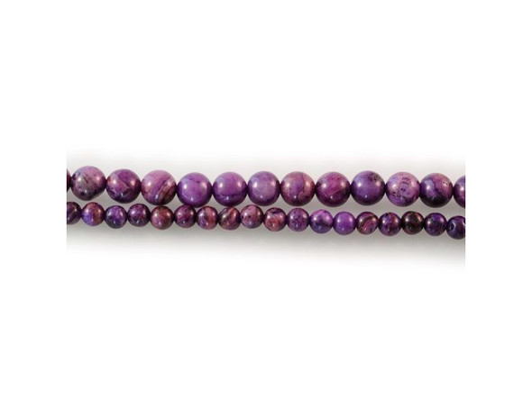 Purple Crazy Lace Agate Gemstone Beads, 4mm Round (strand)