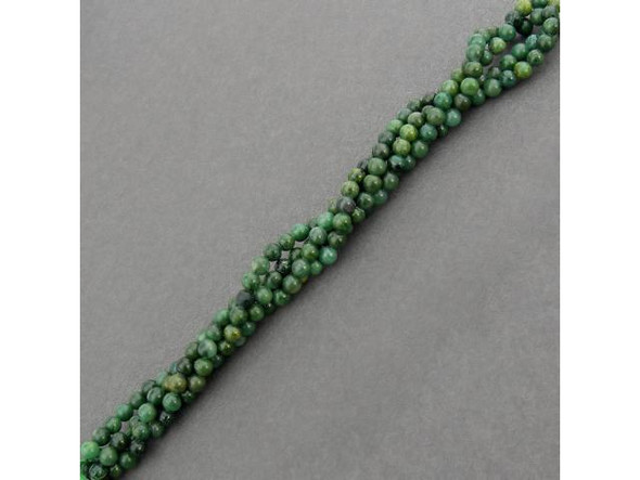 Verdite Gemstone Beads, Round, 4mm (strand)