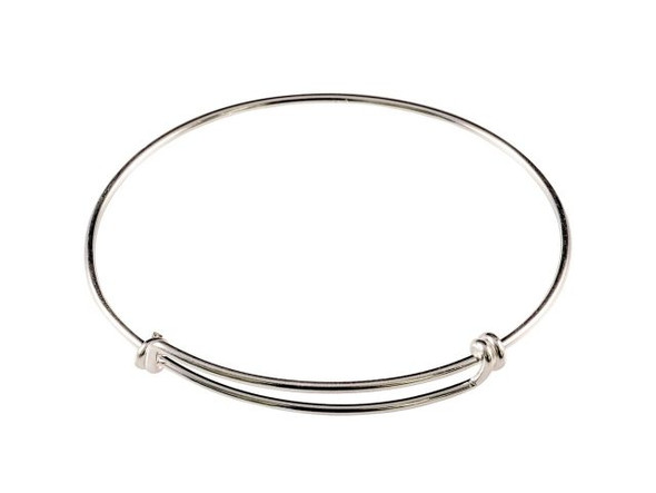 Sterling Silver Adjustable Wire Bracelet with Double Loop (Each)