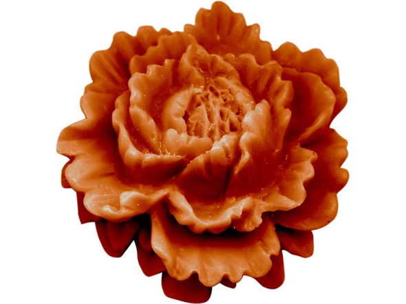 Resin Flower, Vintage Rose, 45mm - Red (10 Pieces)