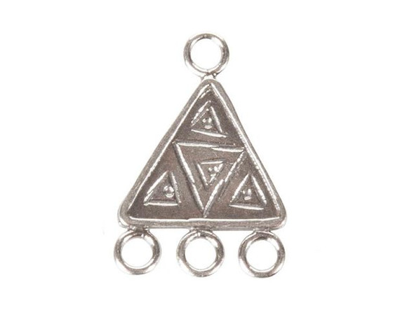 Sterling Silver Triangle Jewelry Connector, 4 Loop (Each)