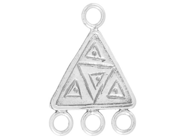 Sterling Silver Triangle Jewelry Connector, 4 Loop (Each)