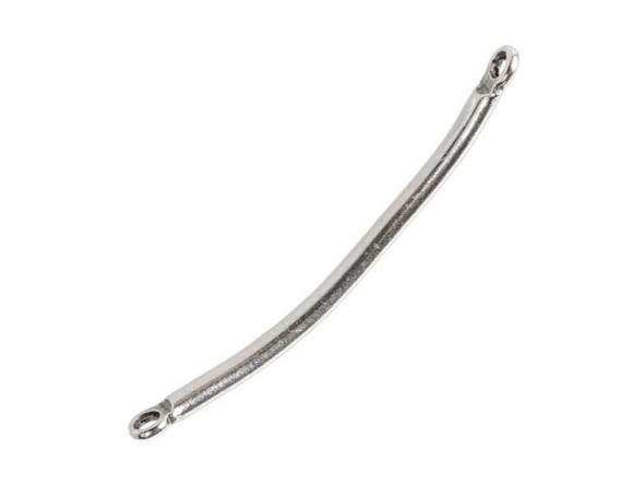 Sterling Silver Curved Bar Jewelry Connector, 2 Loop (Each)