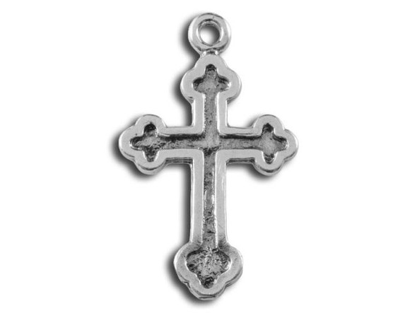 Sterling Silver Trefoil Cross Charm (Each)