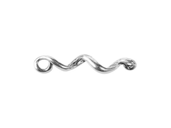 Sterling Silver Twisty Bar Jewelry Connector, 2 Loop (Each)