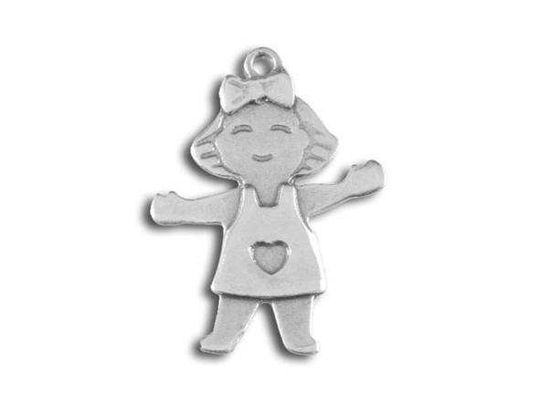 Sterling Silver Girl Charm (Each)