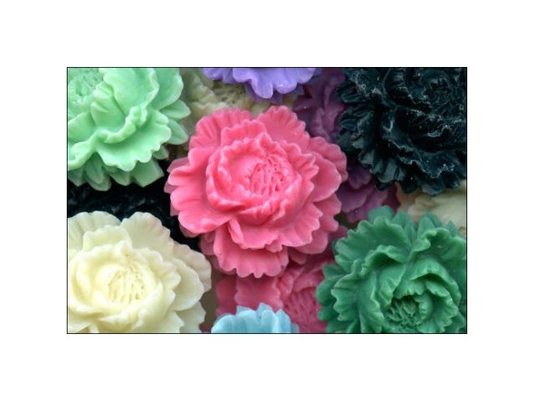 Resin Flower, Vintage Rose, 45mm - Assorted (fifty)