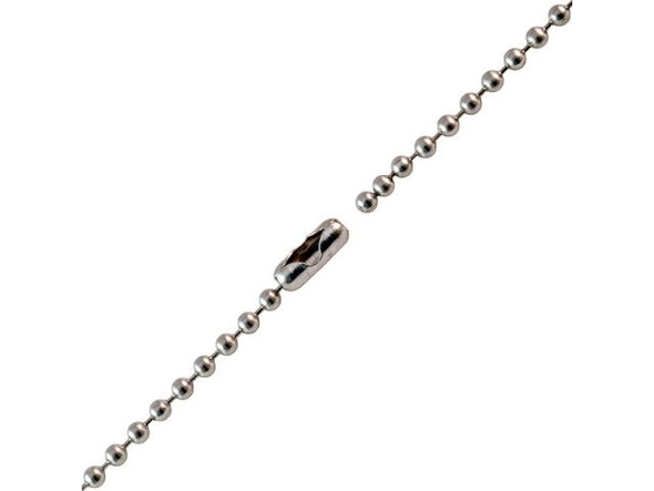Semi-Finished Stainless Steel Ball Chain, 2.4mm (each)