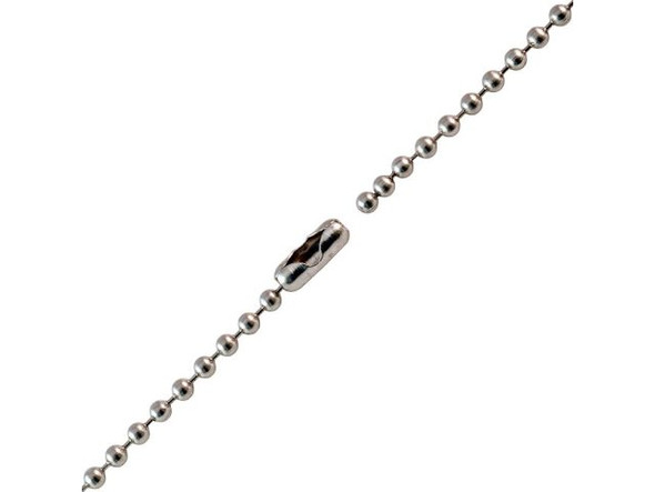 Semi-Finished Stainless Steel Ball Chain, 2.4mm (Each)