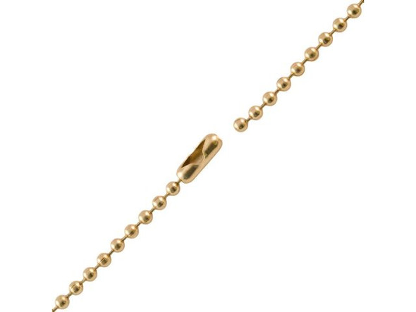 Brass Plated Semi-Finished Stainless Steel Ball Chain, 2.4mm (Each)