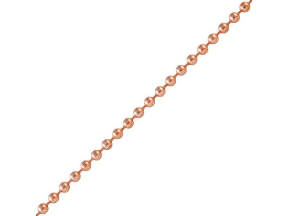 Raw Copper Ball Chain, 2.4mm by the FOOT