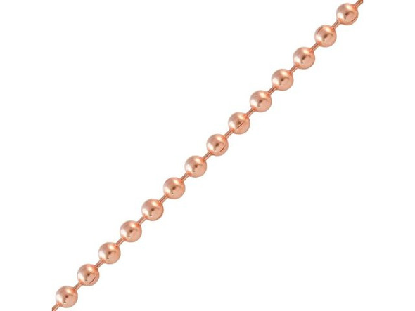 Raw Copper Ball Chain, 3.2mm by the FOOT