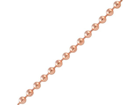 40-070-24-0 Raw Copper Ball Chain by the FOOT, 2.4mm - Rings & Things