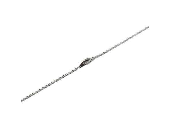 White Plated Fine Filed Cable Chain Necklace, 18" (12 Pieces)