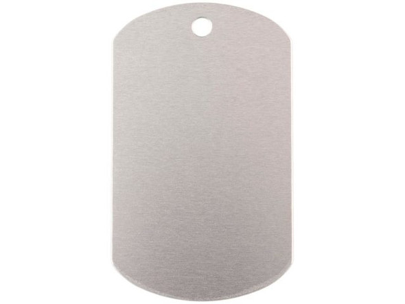 30ga Dog Tag Aluminum Blank with Hole, 48x29mm (Each)