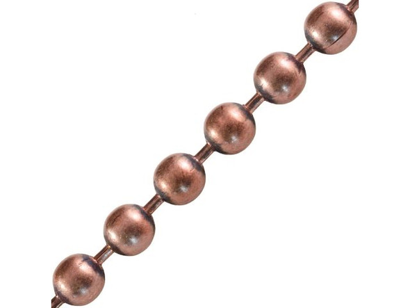 The platings on antiqued ball chain and accessories is not as durable as our typical platings. Just like items with a natural patina, normal wear will lighten the high points, while the crevices will remain dark. In order to keep the clasps dark, we recommend coating them with a spray lacquer sealer before wear.This style of chain by the foot is also available by the full spool.See Related Products links (below) for similar items and additional jewelry-making supplies that are often used with this item.