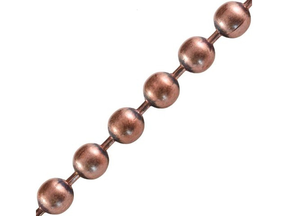 Antiqued Copper Plated Steel Ball Chain, 4.8mm By The FOOT (foot)