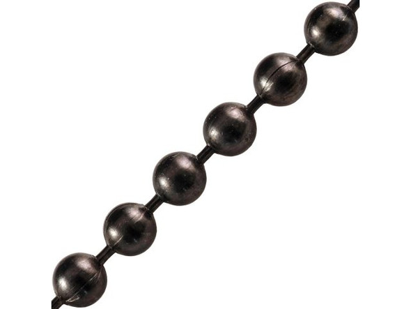 The platings on antiqued ball chain and accessories is not as durable as our typical platings. Just like items with a natural patina, normal wear will lighten the high points, while the crevices will remain dark. In order to keep the clasps dark, we recommend coating them with a spray lacquer sealer before wear.This style of chain by the foot is also available by the full spool.See Related Products links (below) for similar items and additional jewelry-making supplies that are often used with this item.