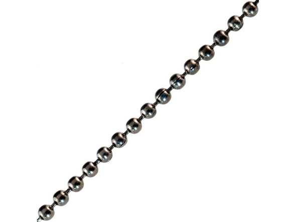 Gunmetal Plated Steel Ball Chain, 1.8mm By The FOOT (foot)